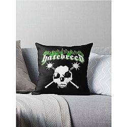 Hatebreed green logo Throw Pillow