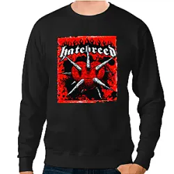 Hatebreed Sweatshirts - Heart with Spikes Red Flames Design