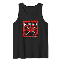 Hatebreed Tank Tops - Heart with Spikes Red Flames Design