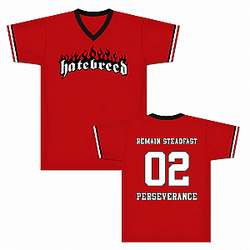 [Ready to Ship] Hatebreed "Perseverance" Red Hatebreed Rugby Jersey