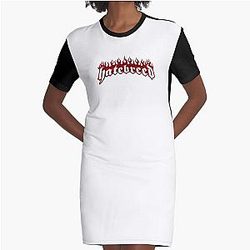 hatebreed logo Red flame Graphic T-Shirt Dress