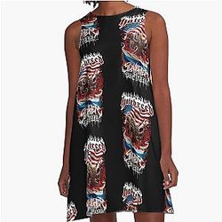 Slaughter To Prevail Hatebreed Worldwide Brutality American Flag A-Line Dress