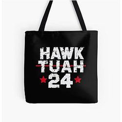 Hawk Tuah Tawk Tuah Talk Funny Meme halk tua 24 All Over Print Tote Bag