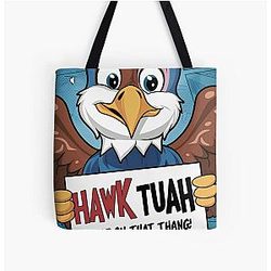 Hawk Tuah Spit on That Thang All Over Print Tote Bag