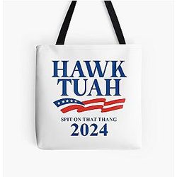 Hawk Tuah 2024 Spit On That Thang All Over Print Tote Bag