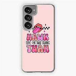 Hawk tuah Hawk tuah funny viral humor meme video tee girl 24  Samsung Galaxy Soft Case