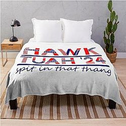 Hawk Tuah 24 Spit On That Thang Throw Blanket
