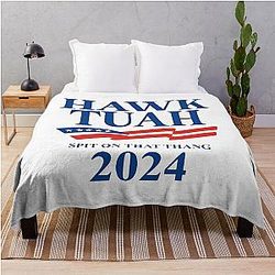 Hawk Tuah 2024 Spit On That Thang Throw Blanket