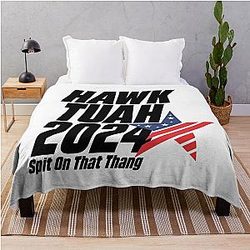Hawk Tuah 24 Spit On That Thang Throw Blanket