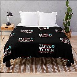 Hawk Tuah 24 Spit On That Thang Throw Blanket