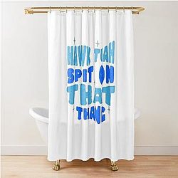 Hawk Tuah 24 Spit on That Thang Meme Funny Shower Curtain