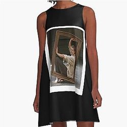 Hayden Christensen Sleeveless A-Line Dress