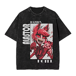 The Radio Demon PTTT0505 Washed  Hazbin Hotel T-Shirts
