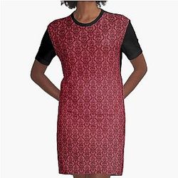 Hazbin Hotel Pattern Graphic T-Shirt Dress