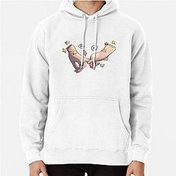 Heartstopper hands with leaves and speechbubble "Hi" Pullover Hoodie RB2707