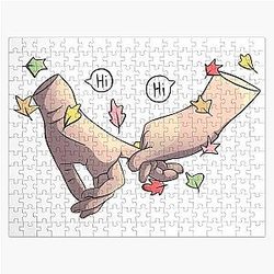 Heartstopper hands with leaves and speechbubble "Hi" Jigsaw Puzzle RB2707