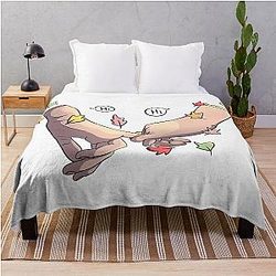 Heartstopper hands with leaves and speechbubble "Hi" Throw Blanket RB2707