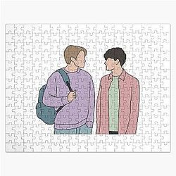 Heartstopper Nick Nelson and Charlie Spring cartoon art Jigsaw Puzzle RB2707