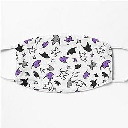 heartstopper leaves repeating pattern design in black, purple, gray, and white Flat Mask RB2707