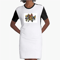 Dino Headbanging Vibes Heavysaurus Dresses