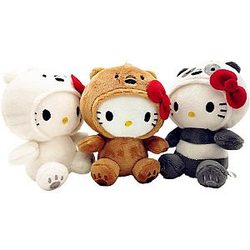 10CM Hello Kitty Bear Cosplay Sitting Doll Keychain