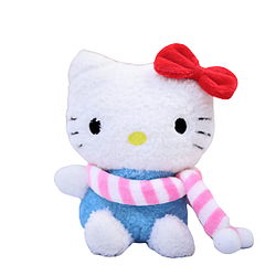 20cm White Blue Hello Kitty Wearing Scarf Doll Plush
