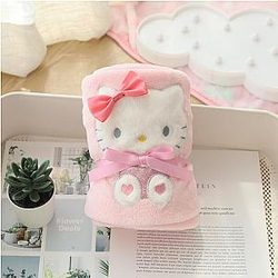 Hello Kitty Pink Caroon Cat Roll Blanket