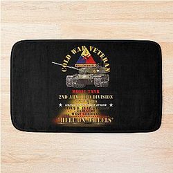 Army Cold War Vet 2nd Armored Division Garlstedt Germany M60A1 Tank Hell on Wheels with Fire X Bath Mat
