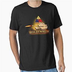 Army 2nd Armored Division M1A1 Tank Hell on Wheels Essential T-Shirt