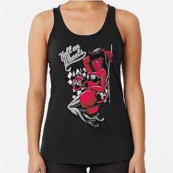 Devil Pin-Up Girl Hell on Wheels Racerback Tank Top
