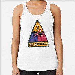 2nd Armored Division - Hell on Wheels Racerback Tank Top