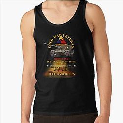 Army Cold War Vet 2nd Armored Division Garlstedt Germany M60A1 Tank Hell on Wheels w Fire X 300 Tank Top