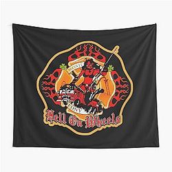 Rescue Me Ladder 62 Hell on Wheels Logo Tapestry