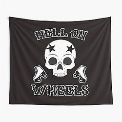 Hell on Wheels Roller Derby Girl Tapestry