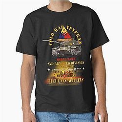 Army Cold War Vet 2nd Armored Division Garlstedt Germany M60A1 Tank Hell on Wheels w Fire X 300 Classic T-Shirt