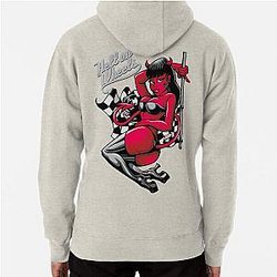 Devil Pin-Up Girl Hell on Wheels Pullover Hoodie