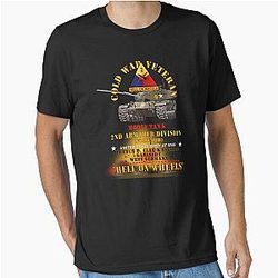 Army Cold War Vet 2nd Armored Division Garlstedt, Germany M60A1 Tank Hell on Wheels w Fire X Essential T-Shirt
