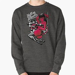 Devil Pin Up Girl Hell on Wheels Pullover Sweatshirt