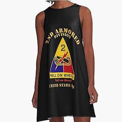 Army DUI 2nd Armored Division Hell on Wheels US Army X 300 A-Line Dress