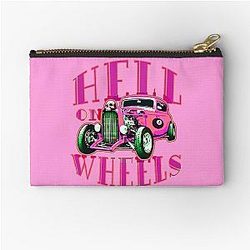 Hell on Wheels Hot Pink Zipper Pouch