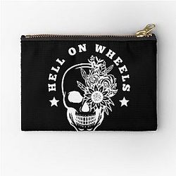 Hell on Wheels Feminine White Zipper Pouch