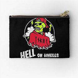 Hell on Wheels Skateboarder Design Zipper Pouch