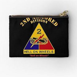 Army DUI 2nd Armored Division Hell on Wheels US Army Zipper Pouch