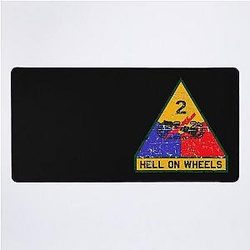 US Army The 2nd Armored Division Hell on Wheels Grunge Style Desk Mat