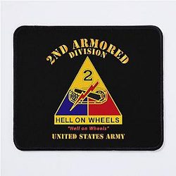 Army 2nd Armored Division Hell on Wheels US Army X Mouse Pad
