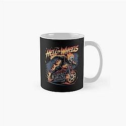Hell on Wheels Flaming Skull Biker Art Classic Mug