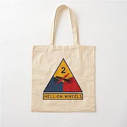 2nd Armored Division - Hell on Wheel Cotton Tote Bag