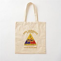 Army DUI 2nd Armored Division Hell on Wheels US Army 300 Cotton Tote Bag