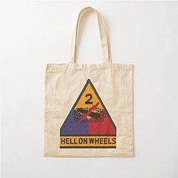 2ND ARMORED DIVISION, HELL ON WHEELS Cotton Tote Bag
