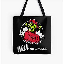 Hell On Wheels Skateboarder Tote Bag